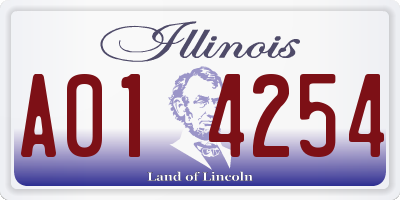 IL license plate A014254