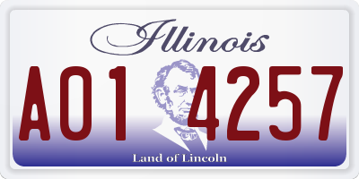 IL license plate A014257
