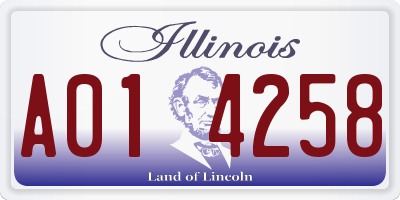 IL license plate A014258
