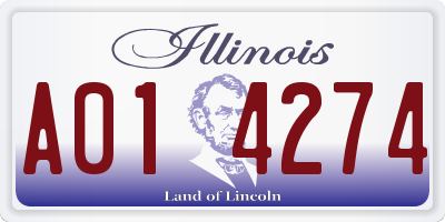 IL license plate A014274
