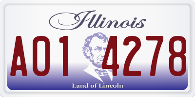IL license plate A014278