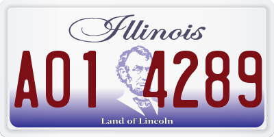 IL license plate A014289
