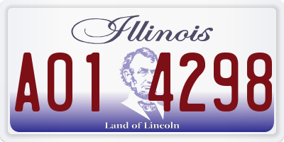 IL license plate A014298