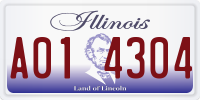 IL license plate A014304