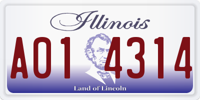 IL license plate A014314