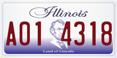 IL license plate A014318