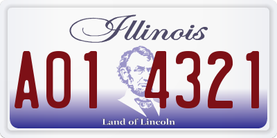 IL license plate A014321