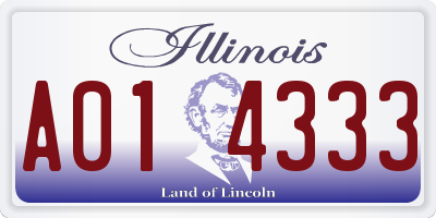 IL license plate A014333