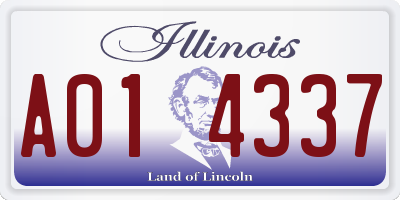 IL license plate A014337