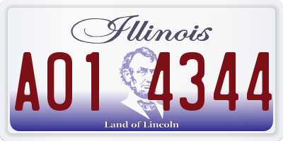 IL license plate A014344