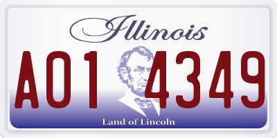 IL license plate A014349