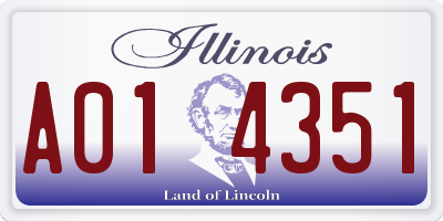 IL license plate A014351