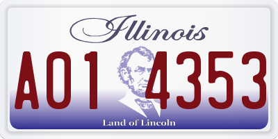 IL license plate A014353