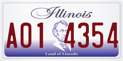 IL license plate A014354
