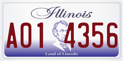 IL license plate A014356