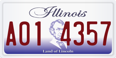 IL license plate A014357