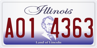 IL license plate A014363