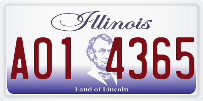 IL license plate A014365