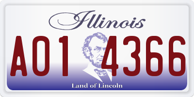 IL license plate A014366
