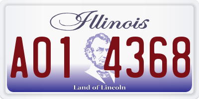 IL license plate A014368