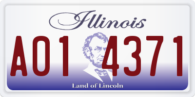 IL license plate A014371