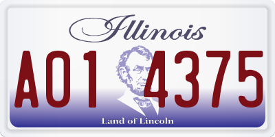IL license plate A014375
