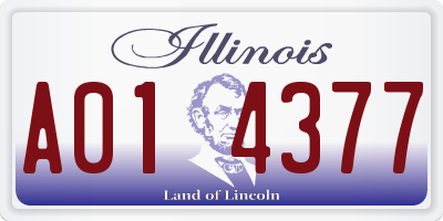 IL license plate A014377