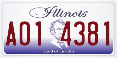 IL license plate A014381