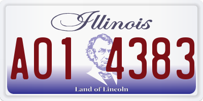 IL license plate A014383