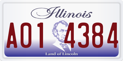 IL license plate A014384