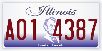 IL license plate A014387