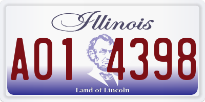 IL license plate A014398