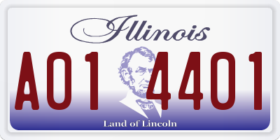 IL license plate A014401