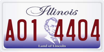 IL license plate A014404
