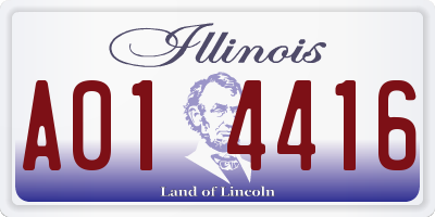 IL license plate A014416