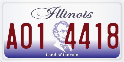 IL license plate A014418