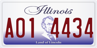 IL license plate A014434