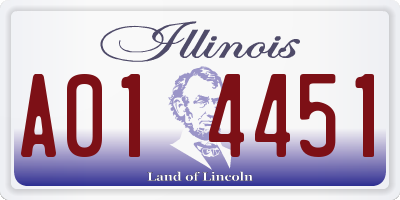 IL license plate A014451
