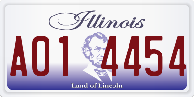 IL license plate A014454