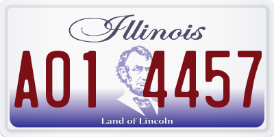IL license plate A014457