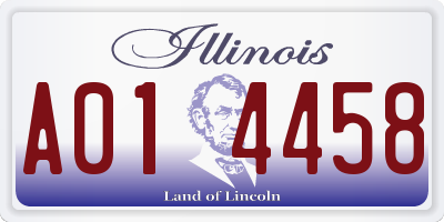 IL license plate A014458