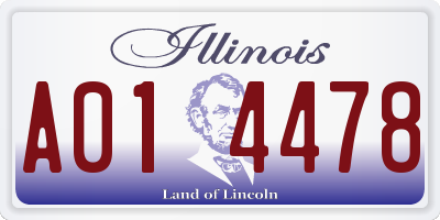 IL license plate A014478