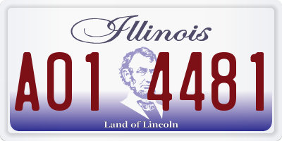 IL license plate A014481