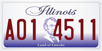 IL license plate A014511