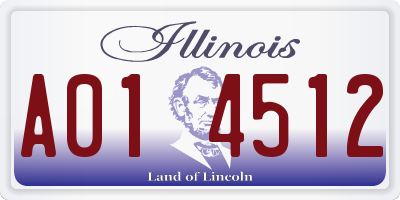 IL license plate A014512