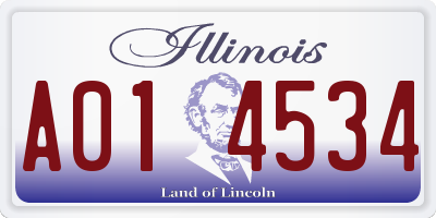 IL license plate A014534