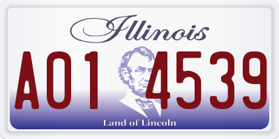 IL license plate A014539