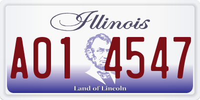 IL license plate A014547