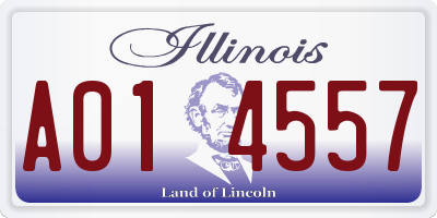 IL license plate A014557