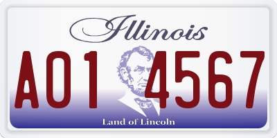 IL license plate A014567